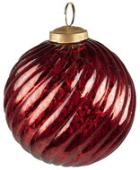 Clayre & Eef Vánoční koule červená s vroubky 10 cm - Vánoční ozdoby