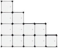 Hogler 3419 Variable shelving system 12 modules, 140 × 47 × 175 cm, black and white - Shelving Unit