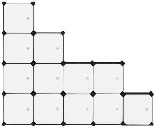 Hogler 3419 Variable shelving system 12 modules, 140 × 47 × 175 cm, black and white - Shelving Unit - Main image