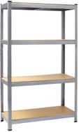 Hogler 2907 Metal storage rack, 4 shelves, 172 × 80 × 30 cm, silver - Shelving Unit