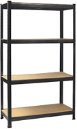 Hogler 2906 Metal storage rack, 4 shelves, 150 × 75 × 30 cm, black - Shelving Unit