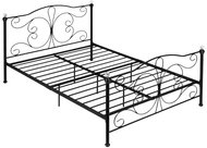 ModernHome DNYSF333B Metal bed with frame and crystals, 160 × 200 cm, black - Bed