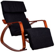 ModernHome TXRC-03 Rocking chair with adjustable footrest, brown-black - Rocking Chair