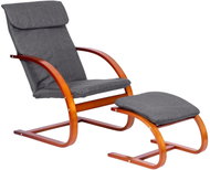 ModernHome TXWQM-31-6 Finnish rocking chair with footrest, walnut/gray - Rocking Chair