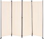 Room Divider MultiGarden AW-022/4TLG Folding garden and room screen, 4-piece, 167 × 216 cm, beige - Paraván