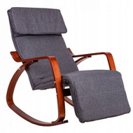 ModernHome TXRC-00 Rocking chair with adjustable footrest, brown-grey - Rocking Chair