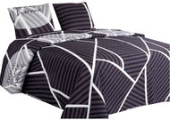 Euromat Přehoz na postel 220 × 240 + 2× 40 × 40 cm - Tavira trojúhelníky černé - Přehoz na postel