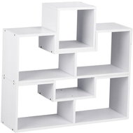 ModernHome WYJ-072 Stojací regál, knihovna, 80 × 24,5 × 63 cm, bílý - Knihovna