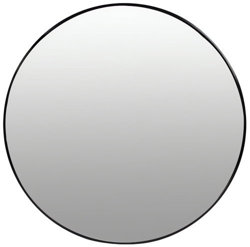 ModernHome Round wall mirror 60 cm, aluminium frame, black - Mirror - Main image