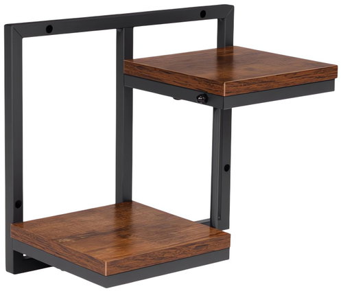 ModernHome ME-ATS04 Fali polc 2 szintes, sötét fa - Tároló polc - Fő fotó