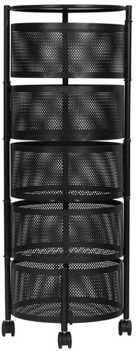 ModernHome KJTL24-5 Vertical rotating organizer with 5 shelves, black - Shelf - Main image