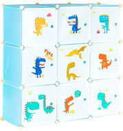 ModernHome Children's modular wardrobe, 9 shelves, 109 × 109 × 37 cm, dinosaurs - Cabinet