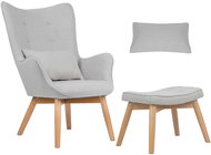Sofotel 2041 Křeslo ušák s podnožkou Norse, světle šedé - Křeslo