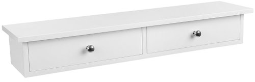 Songmics Vasagle Liwos wall shelf with two drawers, white - Shelf - Main image