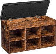 Vasagle Shoe rack with bench and storage Carmio 80 cm, black-brown - Shoe Rack