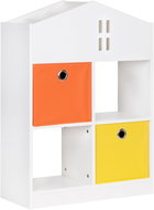 ECOTOYS ZKB-03A Skříňka ve tvaru domku s přihrádkami, 65,2 × 27 × 90,5 cm, bílá - Regál
