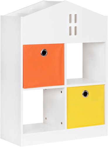 ECOTOYS ZKB-03A House-shaped cabinet with compartments, 65,2 × 27 × 90,5 cm, white - Shelving Unit - Main image