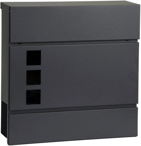 ModernHome HPB932-8 Mailbox with newspaper holder, galvanized steel, anthracite - Mailbox - Main image