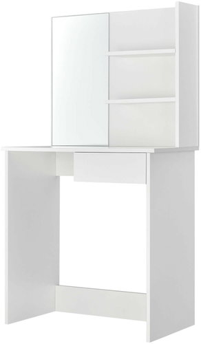 ModernHome PWSHT-21 Dressing table with large mirror and shelves, white - Dressing Table - Main image