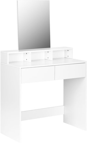 ModernHome PWJJDT0070 Large dressing table with mirror and drawers, white - Dressing Table - Main image