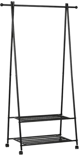 ModernHome GH-207 Clothes rack with 2 shelves, black - Clothes Hanger - Main image