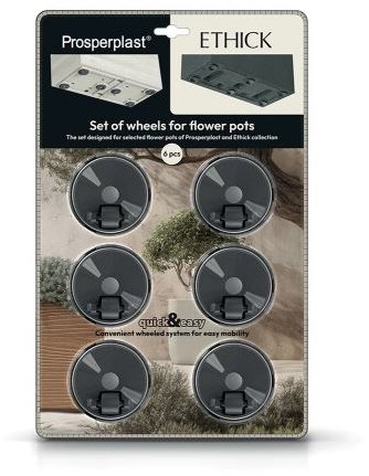 Prosperplast Set of ETHICK planter wheels - 6 pcs, TSW6 - Stand - Main image