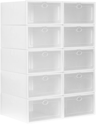 ModernHome PJJSB0002 Modular shoe rack, 10 modules, 42,5 × 30,5 × 61,5 cm, white - Shoe Rack - Main image