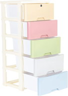 ModernHome PJJCBS0022-05A Shelf with 5 pull-out drawers on castors, 83 × 32 × 38 cm - Shelving Unit