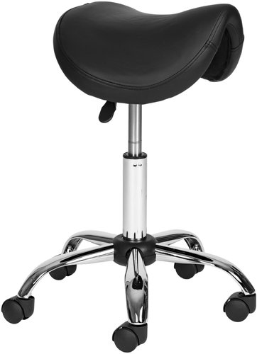 ModernHome PJJBS0019 Cosmetic swivel stool, height adjustable, eco leather, black - Stool - Main image