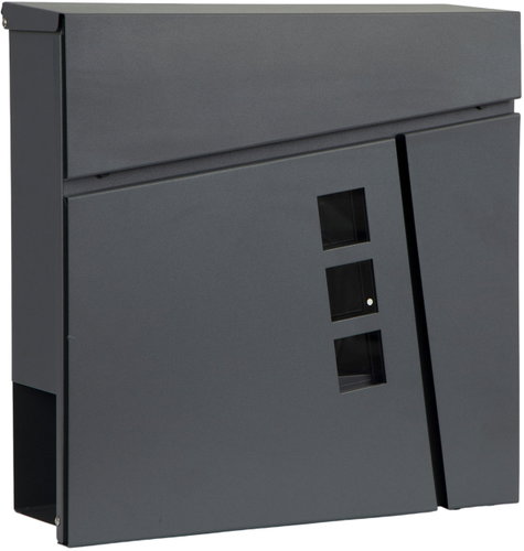 ModernHome HPB932-20-1 Mailbox with newspaper holder, galvanized steel, anthracite - Mailbox - Main image
