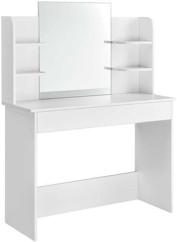 ModernHome PWSHT-20 Cosmetic dressing table with large mirror 108 × 40 × 142 cm, white - Dressing Table - Main image