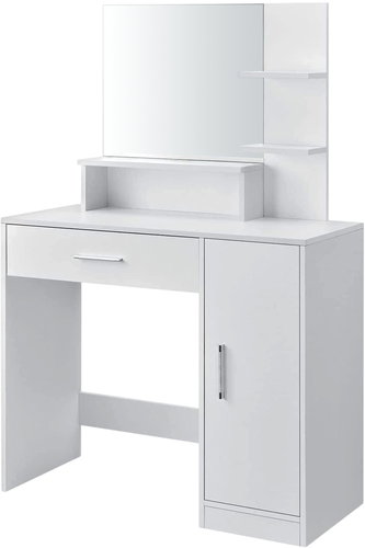 ModernHome PWJJDT0012 Dressing table with mirror 90 × 40 × 137,5 cm, white - Dressing Table - Main image