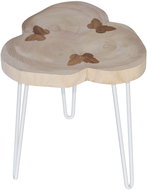 by inspire Dřevěná stolička/ odkládací stolek Natural Trio, 40 × 40 × 40 cm - Odkládací stolek