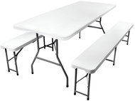 Gardlov 3257 Beer set plastic, foldable, 180 cm, white - Garden Furniture