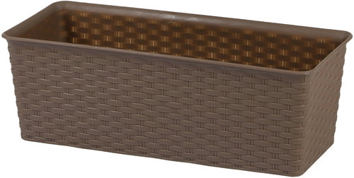 DOCHTMANN Flower pot rattan rectangle 30 × 13,5 × 10,5 cm, brown - Flower Pot - Main image