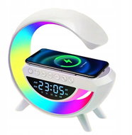 TopKing Inteligentní RGB LED lampa s nabíječkou QI a bluetooth reproduktorem - 5v1, bílá - Smart Alarm Clock
