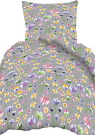 4sleep Crepe linen 140 × 200+70 × 90 cm - Painter's flowers on grey - Bed Linen