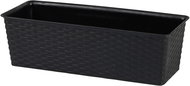 DOCHTMANN Rattan flower pot rectangle 50 × 19 × 14,5 cm, black - Flower Pot