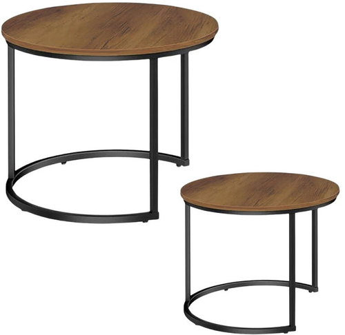 Lean Toys 26598 Round coffee table set 2in1, natural wood - Coffee Table - Main image