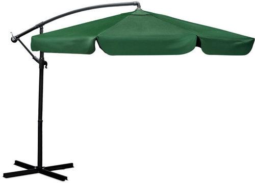 Plonos PL-881 Folding garden parasol 8-segment, 350 cm with cover, green - Sun Umbrella - Main image
