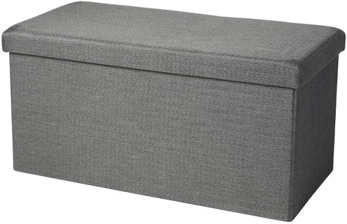 DOCHTMANN Folding stool with storage space dark grey 76 × 38 × 38 cm - Ottoman - Main image