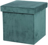 DOCHTMANN Folding stool with storage space petrol 38 × 38 × 38 cm - Ottoman