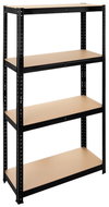 Bigstren 27341 Metal storage rack, 4 shelves, 150 × 75 × 30 cm, black - Shelving Unit