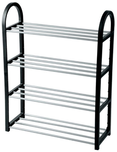 DOCHTMANN Plastic shoe rack 4 shelves, 50 × 19 × 66 cm, black - Shoe Rack - Main image