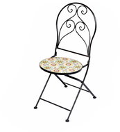 DOCHTMANN Folding outdoor chair, mosaic, motif Faro, metal 30 × 50 × 93 cm - Garden Chair