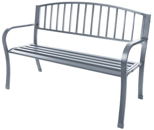 Bauerkraft G-823 Garden bench with backrest, metal, 125 cm, graphite - Garden Bench - Main image