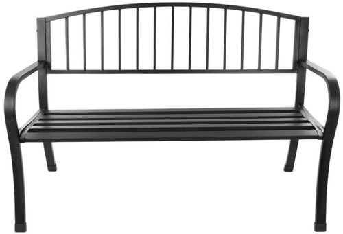 Bauerkraft G-414 Garden bench with backrest, metal, 125 cm, black - Garden Bench - Main image