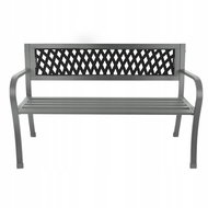 Bauerkraft H-048 Garden bench with backrest, metal, 125 cm, graphite - Garden Bench