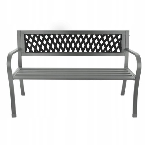 Bauerkraft H-048 Garden bench with backrest, metal, 125 cm, graphite - Garden Bench - Main image