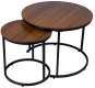 Coffee Table Bauerkraft G-819 Round coffee tables 2in1, loft/industrial, walnut - Konferenční stolek